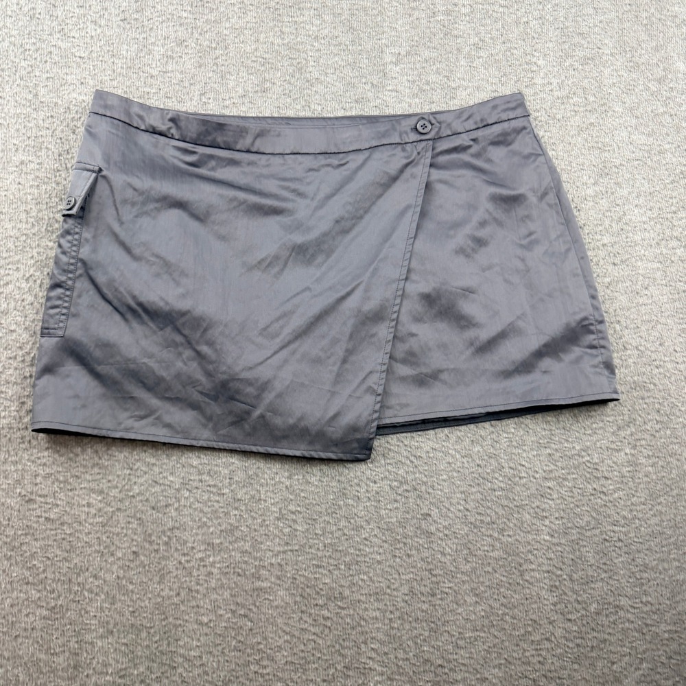 Princess Polly Women's US 12 Gray Mini Wrap Skort